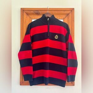 Ralph Lauren Red & Navy Rugby Stripe Sweater